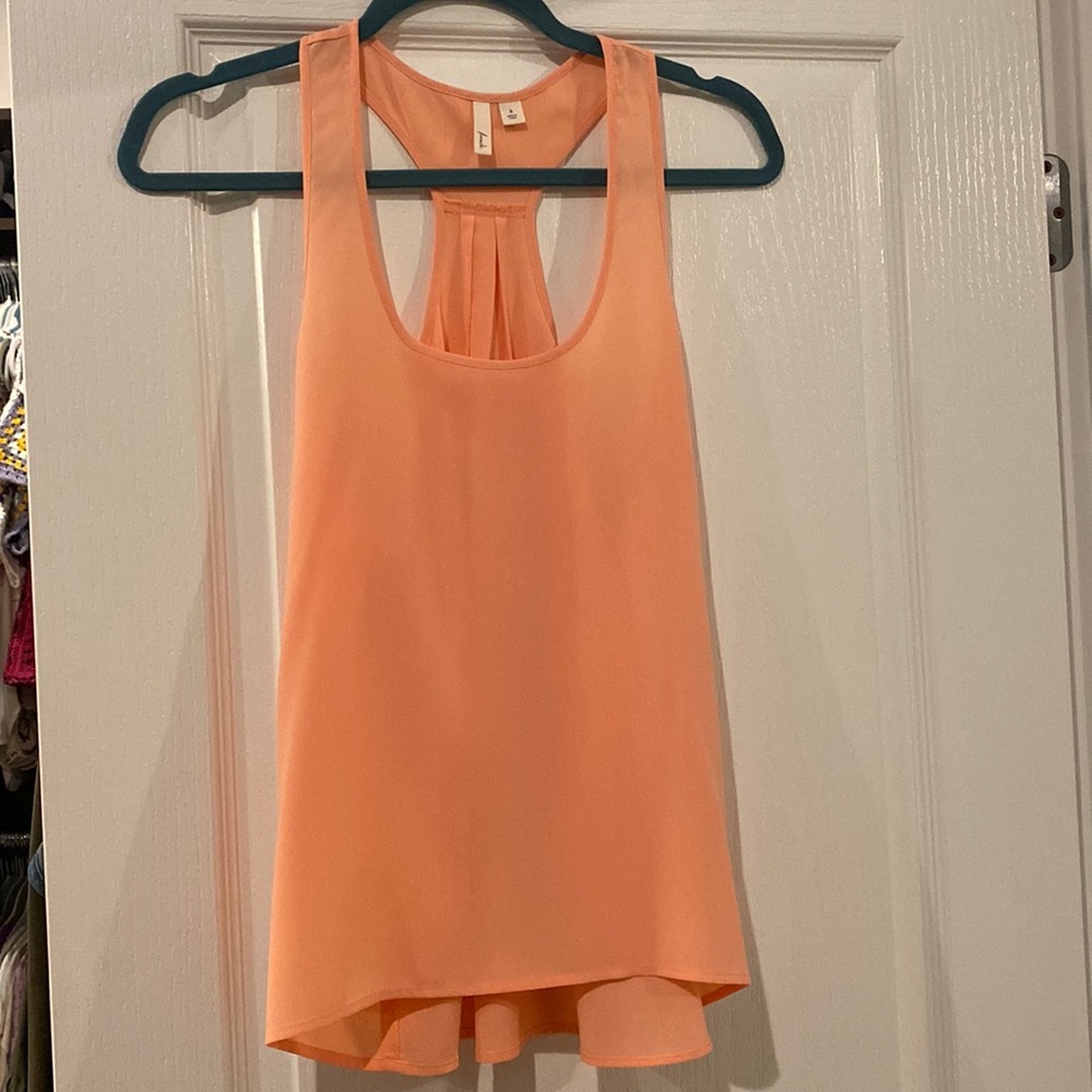 Size small, dressy racer back, coral tank top